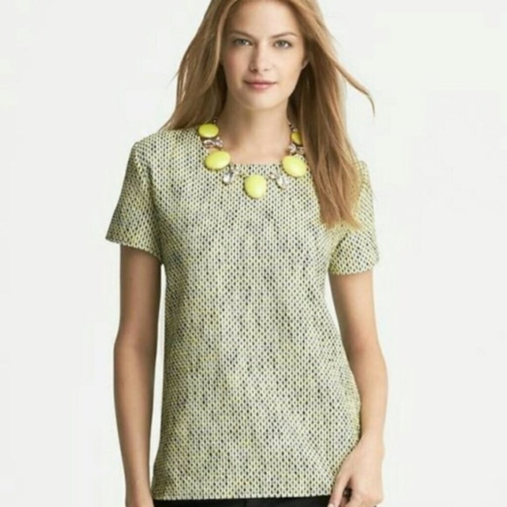 Banana Republic Yellow Tweed Top M